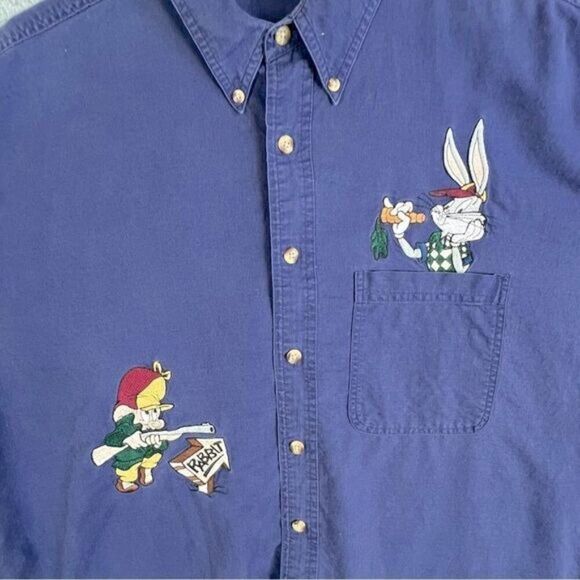 ACME CLOTHING CO. MENS BUTTON DOWN SHORT SLEEVE SHIRT BLUE SIZE XL - Picture 7 of 13